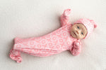 Three Little Tots XOXO Love Valentine's Day Knotted Newborn Baby Gown - 