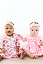 Mila & Rose ® XOXO Three Quarter Sleeve Twirl Baby Bodysuit Snap Closure Polyester - 