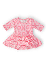 Mila & Rose ® XOXO Three Quarter Sleeve Twirl Baby Bodysuit Snap Closure Polyester - 
