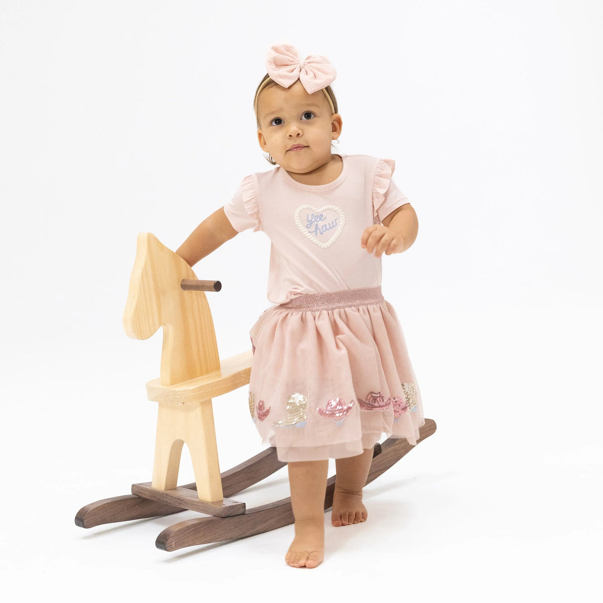 Yee Haw Cowgirl - Ruffle Tee - Pink, Child, Toy, Riding Toy, Toddler | Everetts Place