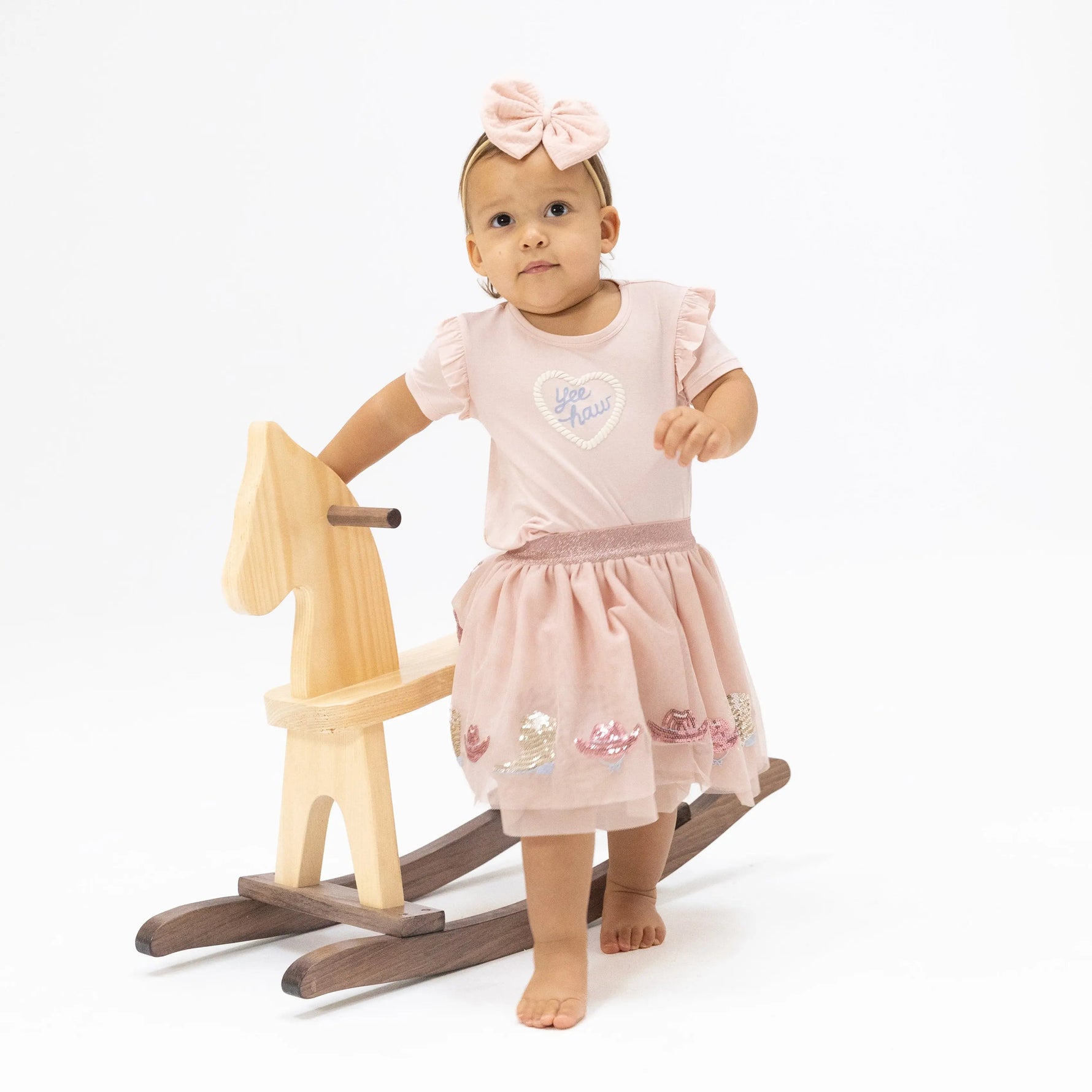 Yee Haw Cowgirl - Ruffle Tee - Pink, Child, Toy, Riding Toy, Toddler | Everetts Place