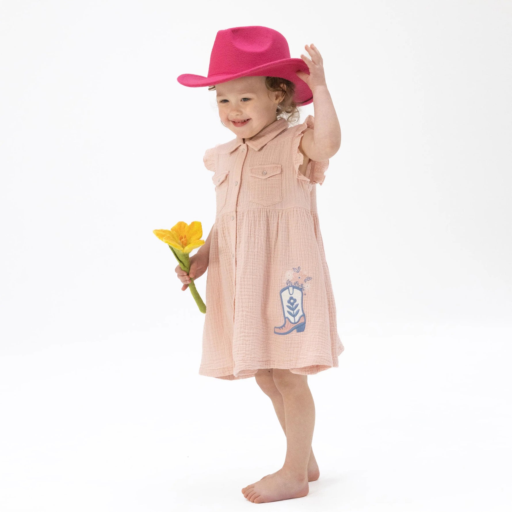 Angel Dear Yee Haw Cowgirl - Western Pearl Snap Dress & Bloomer - 
