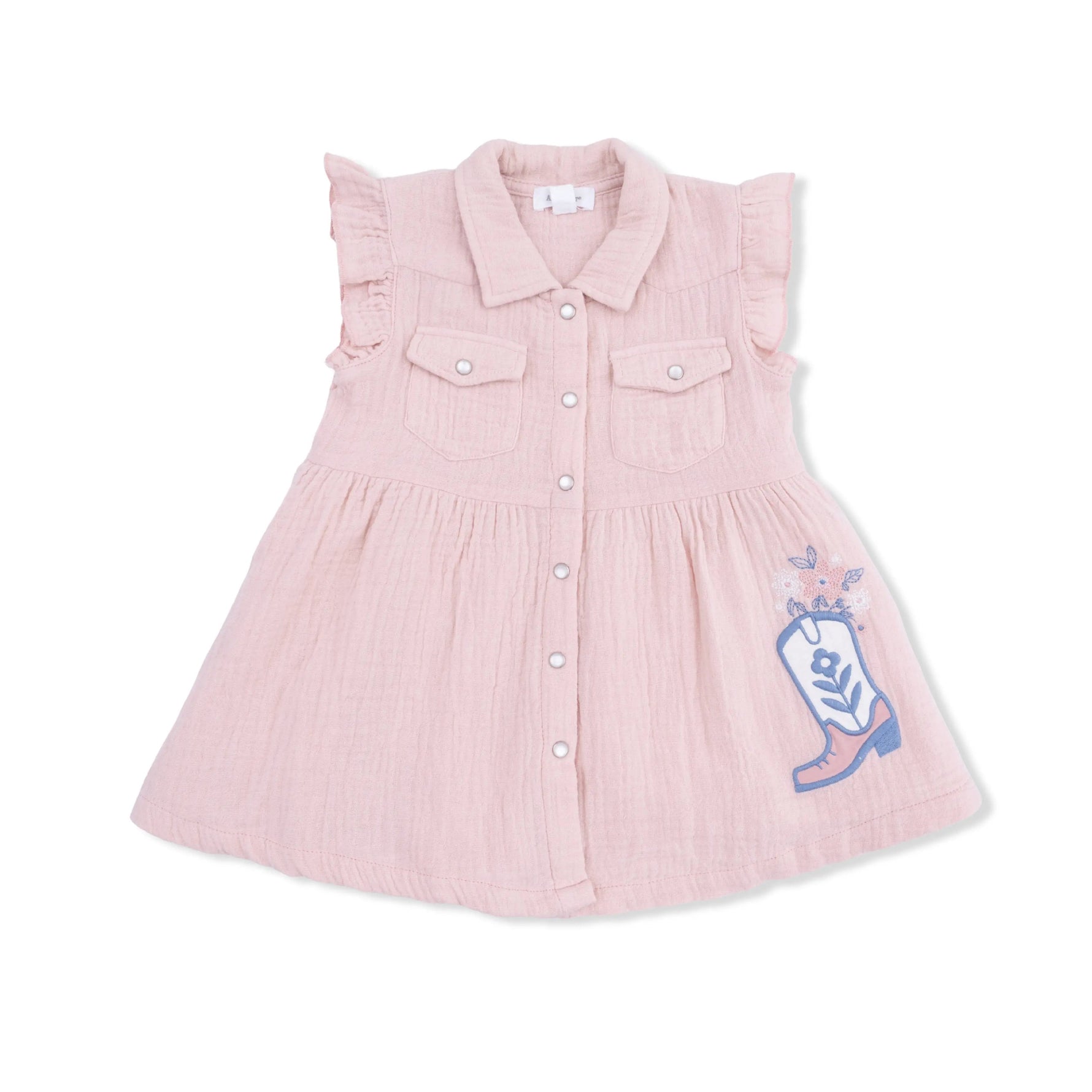Angel Dear Yee Haw Cowgirl - Western Pearl Snap Dress & Bloomer - 