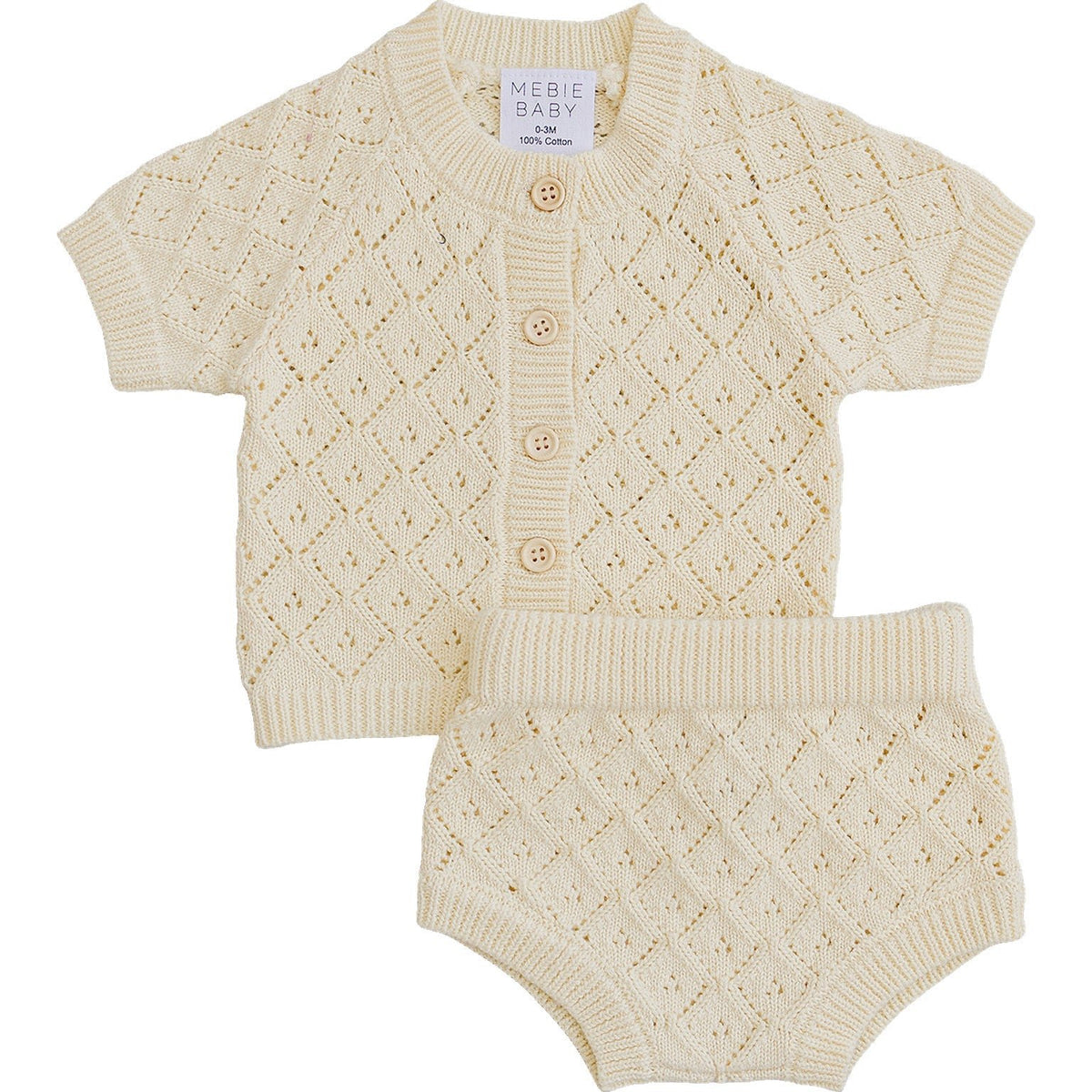 Yellow Cardigan Bloomer Set - White, Baby & Toddler Clothing, Textile, Button, Wool | Everetts Place