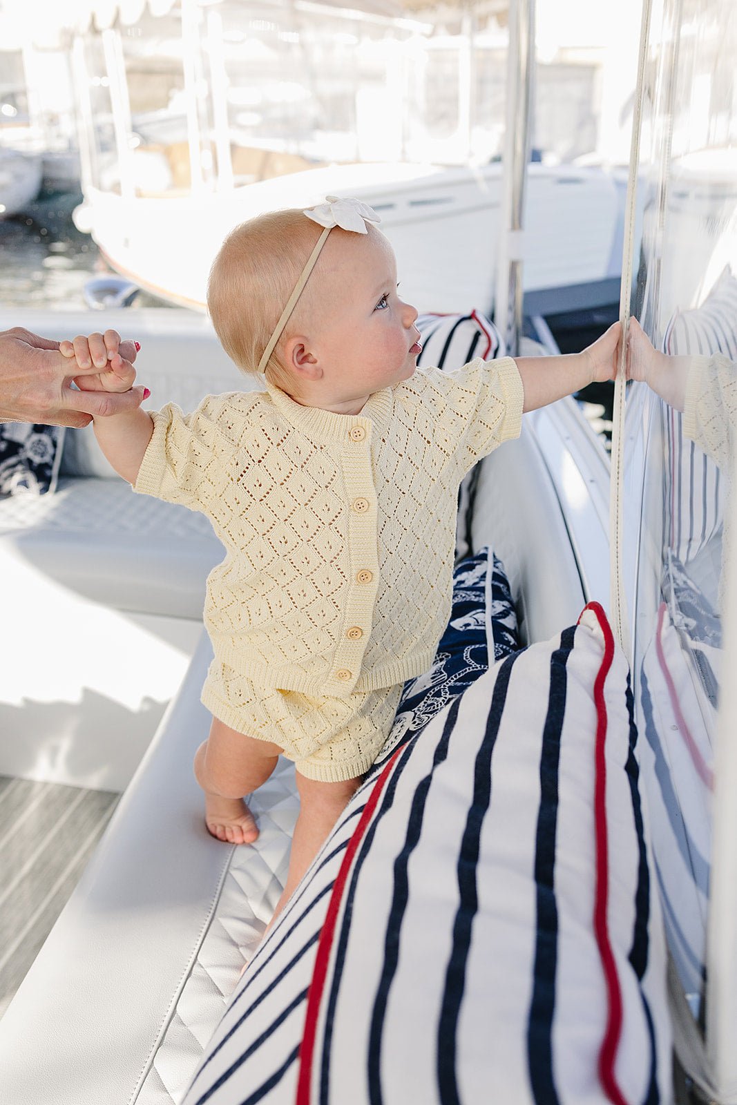 Mebie Baby Yellow Cardigan Bloomer Set - 