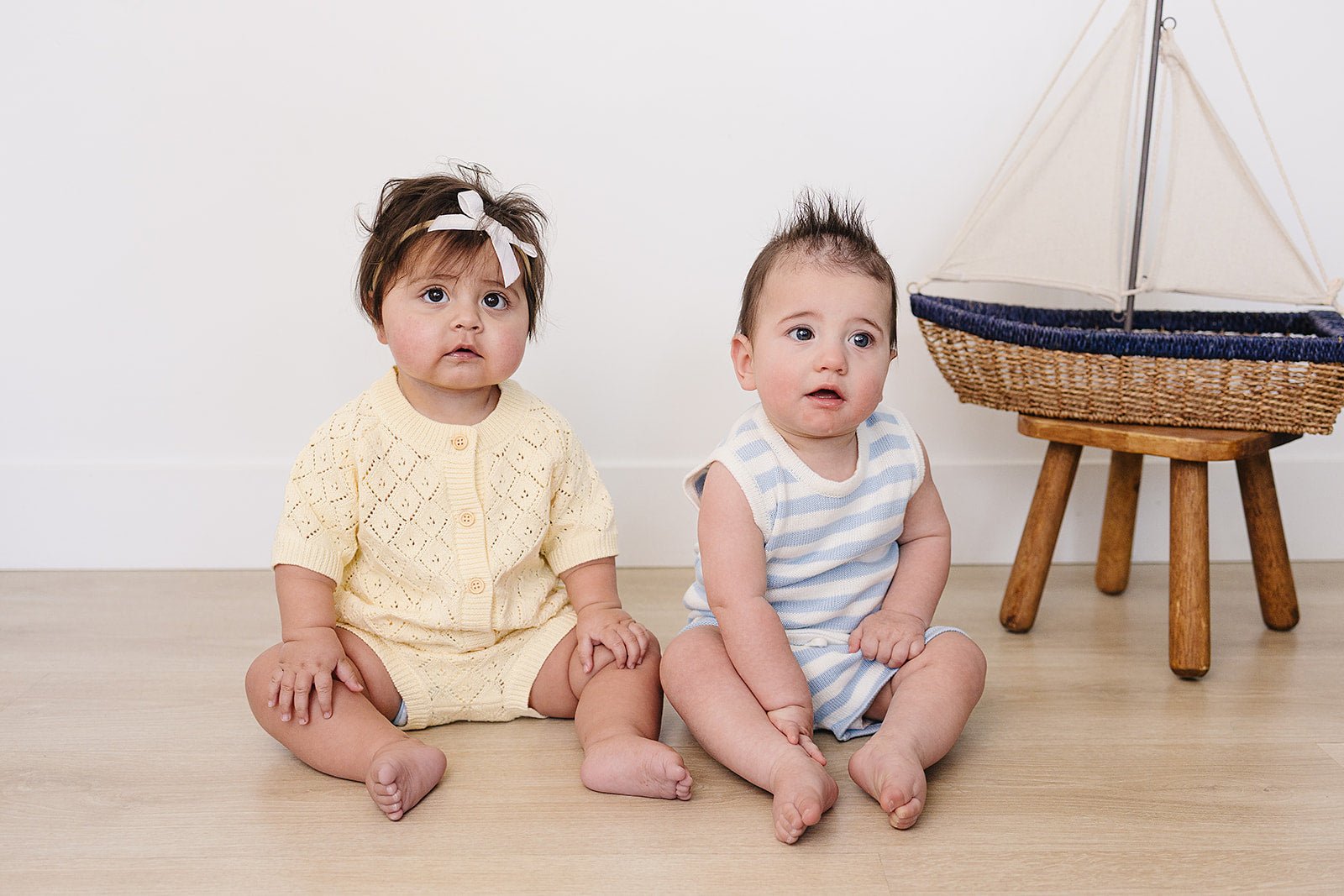 Mebie Baby Yellow Cardigan Bloomer Set - 