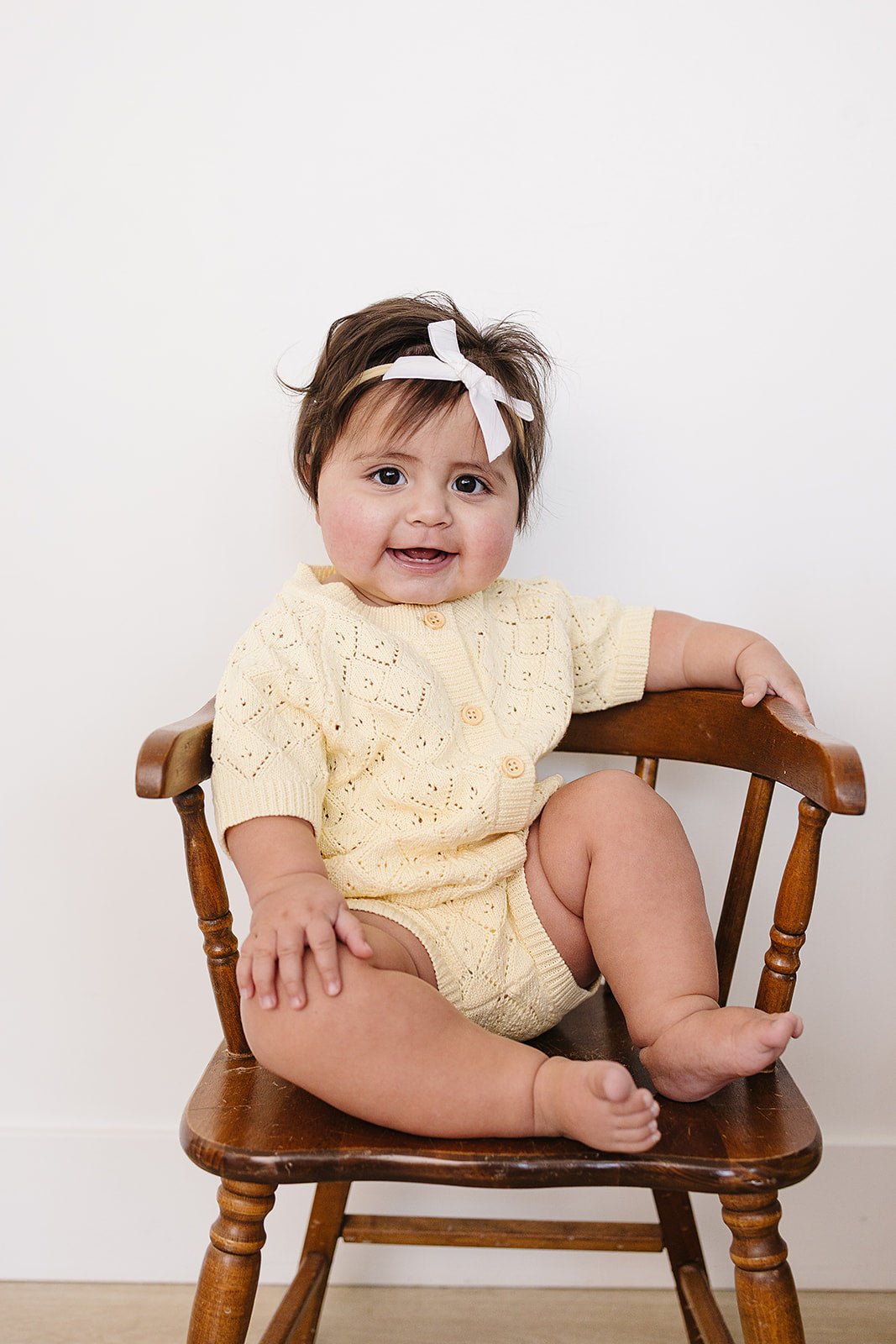 Mebie Baby Yellow Cardigan Bloomer Set - 