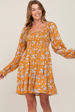 PinkBlush Yellow Floral Smocked Tie Back Dress - 