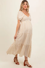 PinkBlush Yellow Floral Tiered Maternity Maxi Dress - 