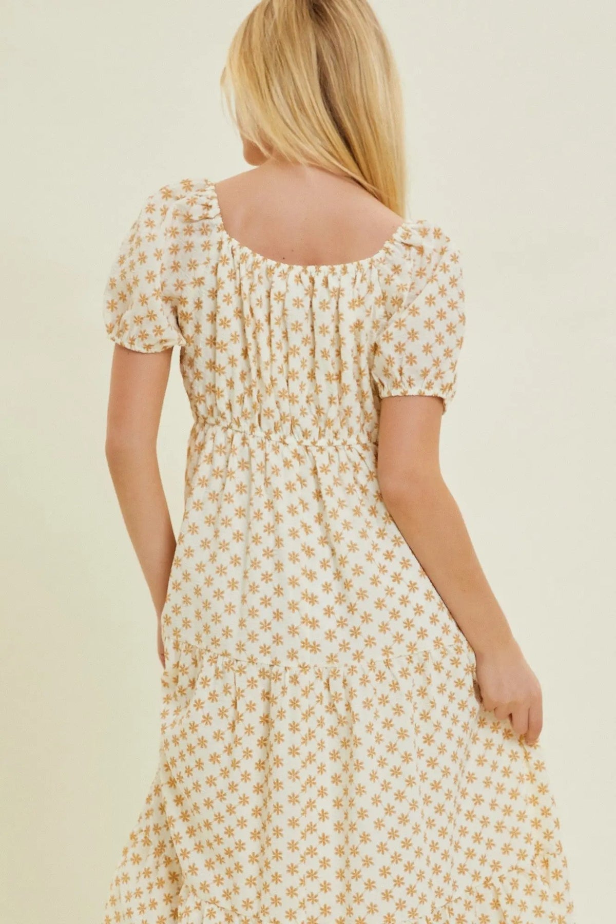 PinkBlush Yellow Floral Tiered Maxi Dress - 