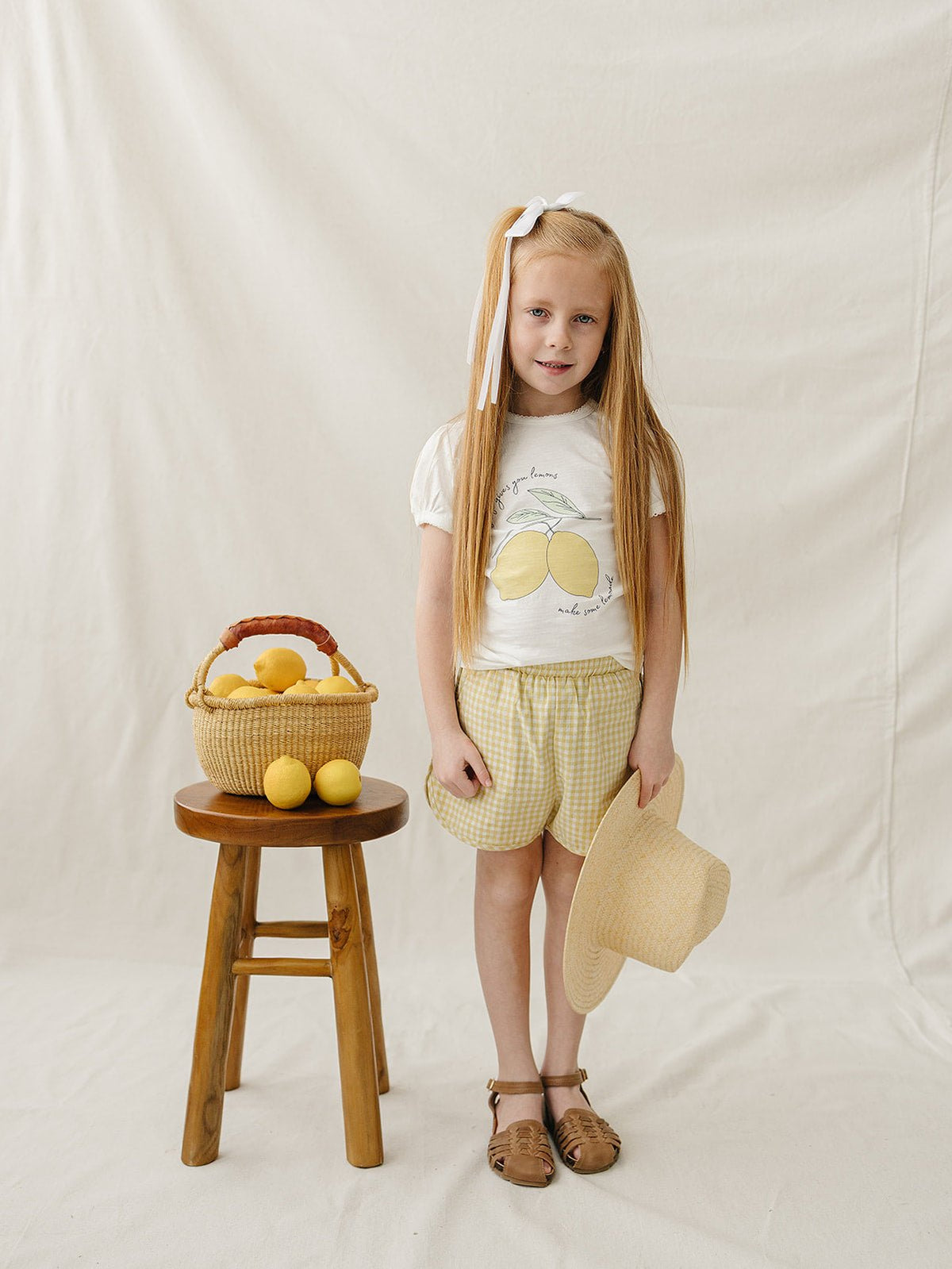 Mebie Baby Yellow Gingham Shorts - 