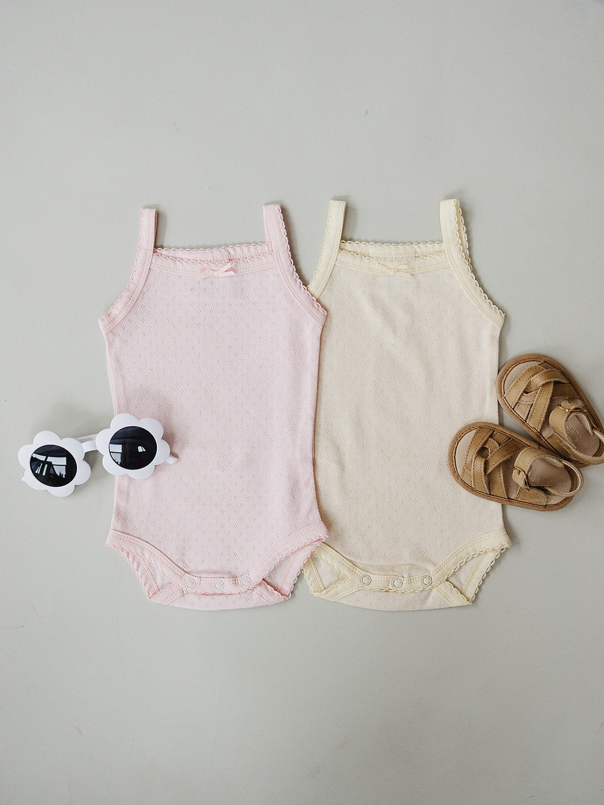 Mebie Baby Yellow Pointelle Tank Bodysuit - 