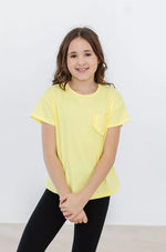 Mila & Rose ® Yellow Ruffle Pocket Tee - 