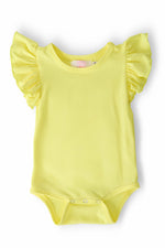 Yellow S/S Flutter Bodysuit - Yellow, Baby & Toddler Clothing, Ruffle, Infant bodysuit, One-piece garment | Everetts Place