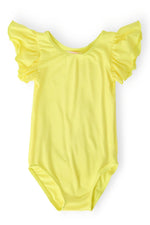 Yellow S/S Flutter Sleeve Leotard - One-piece garment, Baby & Toddler Clothing, Maillot, Leotard, Ruffle | Everetts Place