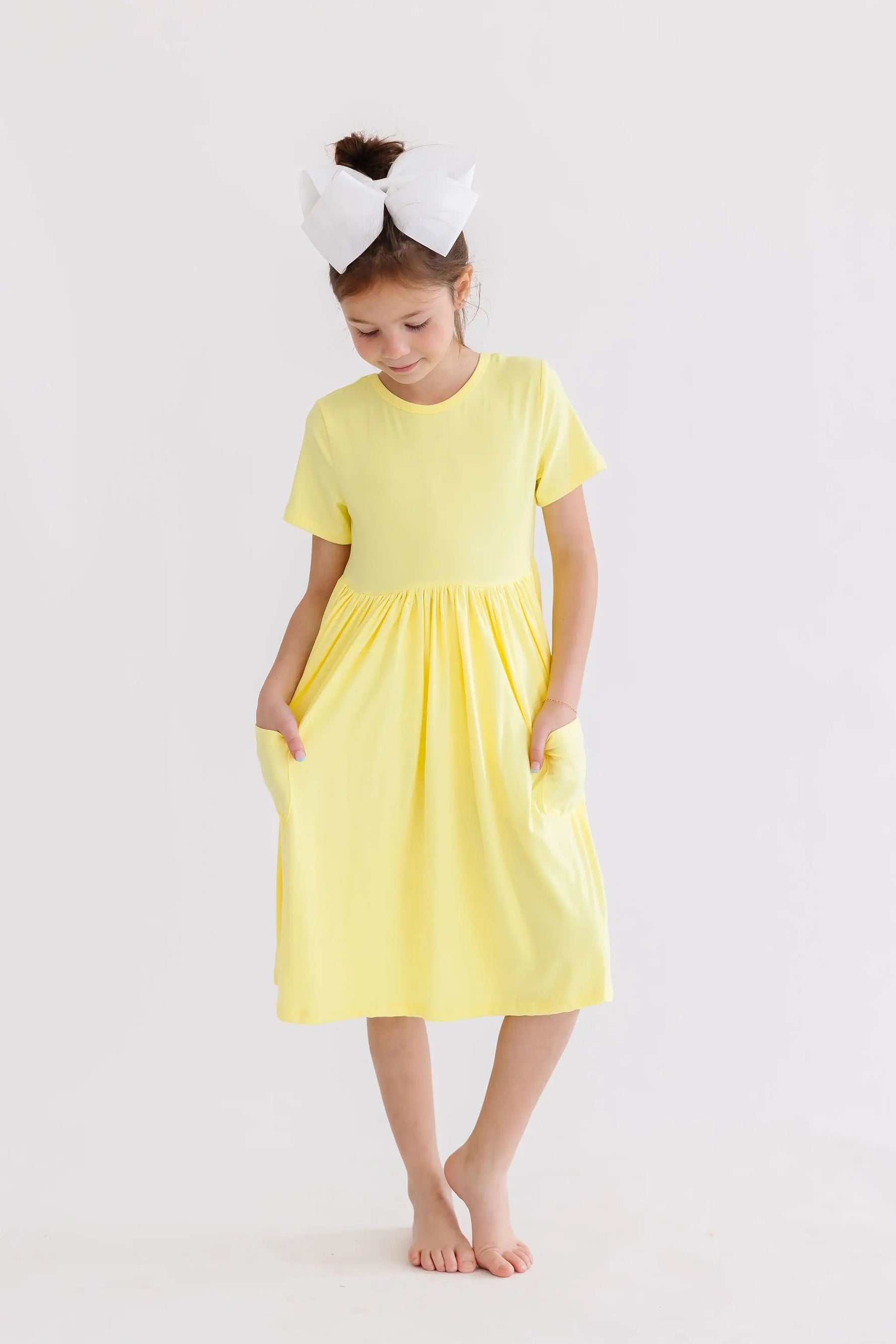 Mila & Rose ® Yellow S/S Pocket Twirl Dress - 