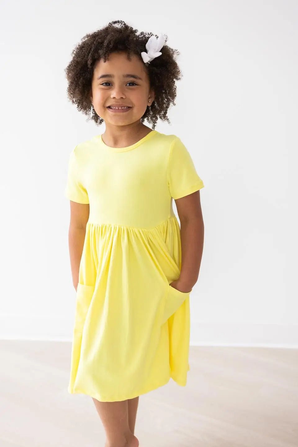 Mila & Rose ® Yellow S/S Pocket Twirl Dress - 