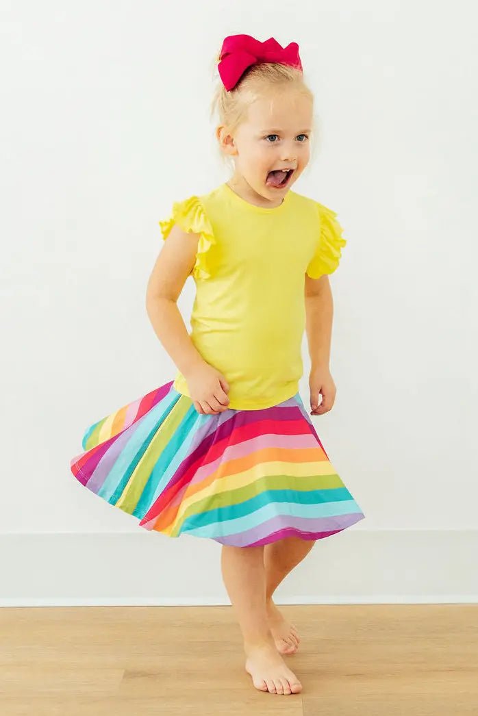 Mila & Rose ® Yellow S/S Ruffle Tee - 