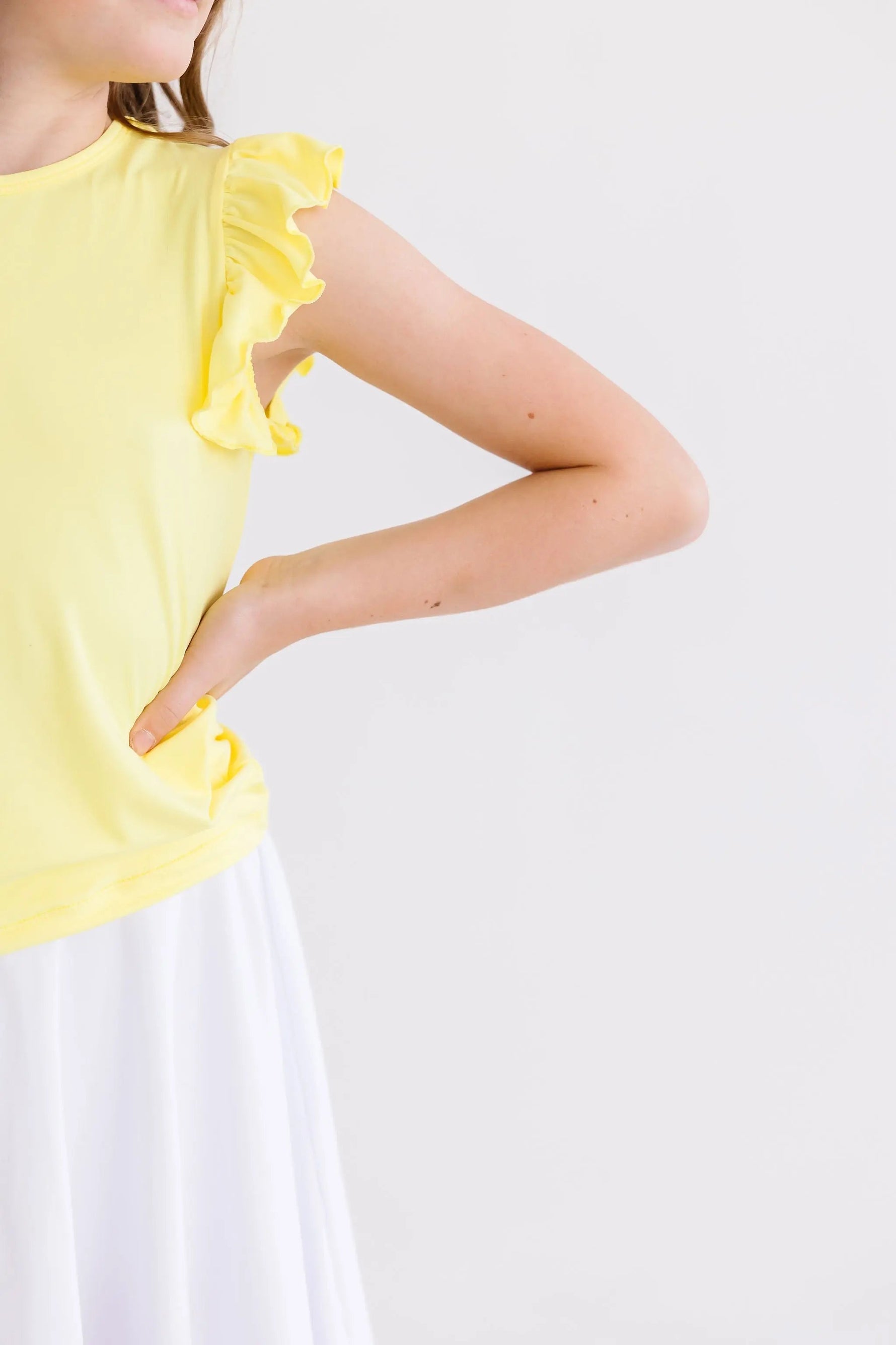 Mila & Rose ® Yellow S/S Ruffle Tee - 