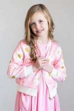 Mila & Rose ® You Are My Sunshine Satin Jacket Lightweight Layering Outerwear For Mixed Prints - 
