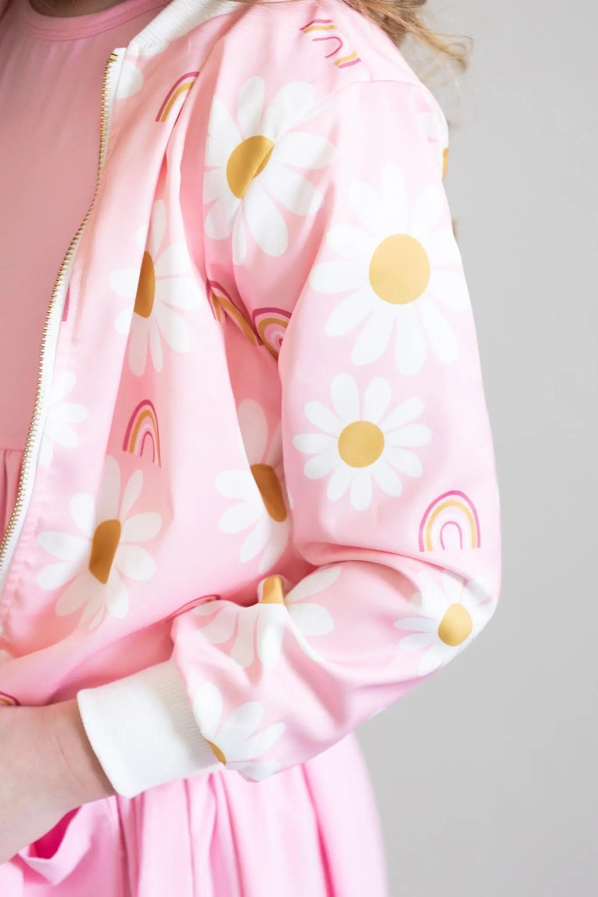 Mila & Rose ® You Are My Sunshine Satin Jacket Lightweight Layering Outerwear For Mixed Prints - 