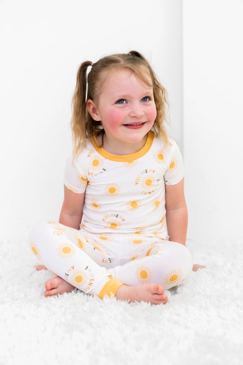 Hugga Babies You Are My Sunshine Short - Sleeve PJ Set - Everetts Place Boutique - 