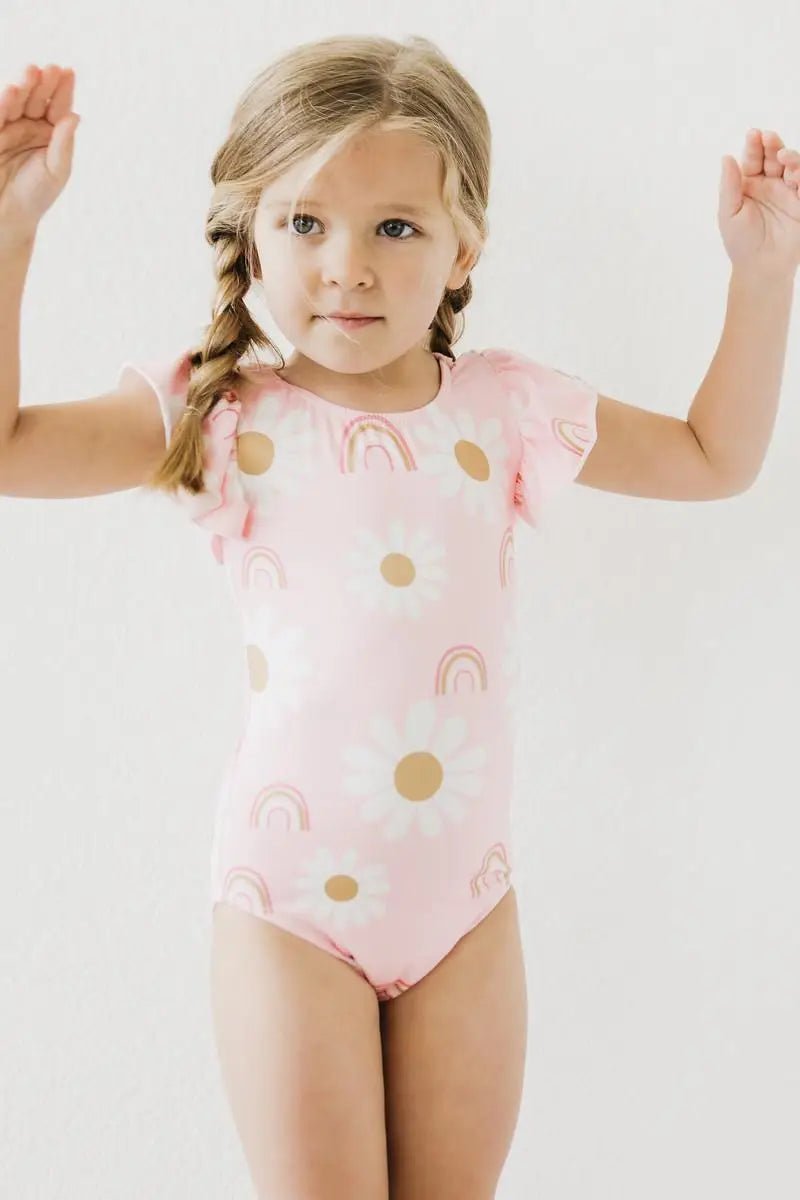 Mila & Rose ® You are My Sunshine S/S Flutter Sleeve Leotard - 