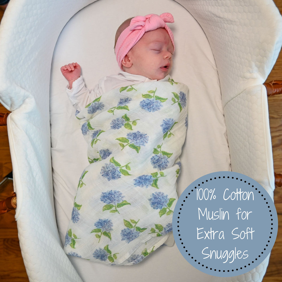 LollyBanks You Had Me At Hydrangea Swaddle BlanketEveretts Place