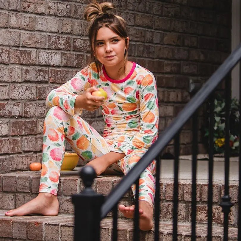 Bestaroo Zest Friends Citrus Print Soft Bamboo Pajamas for Kids - 