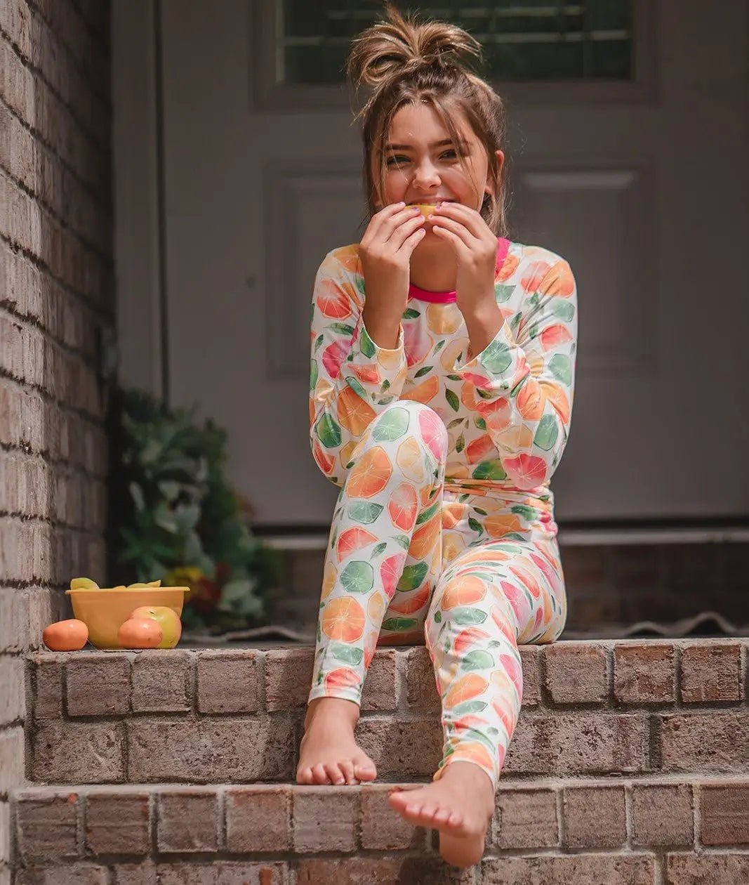 Bestaroo Zest Friends Citrus Print Soft Bamboo Pajamas for Kids - 