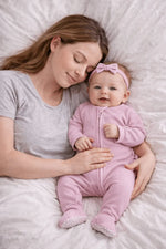 Zipper Footie Baby Pink Rib - Baby & Toddler Clothing, Pink, Child, Nightwear, Comfort | Everetts Place