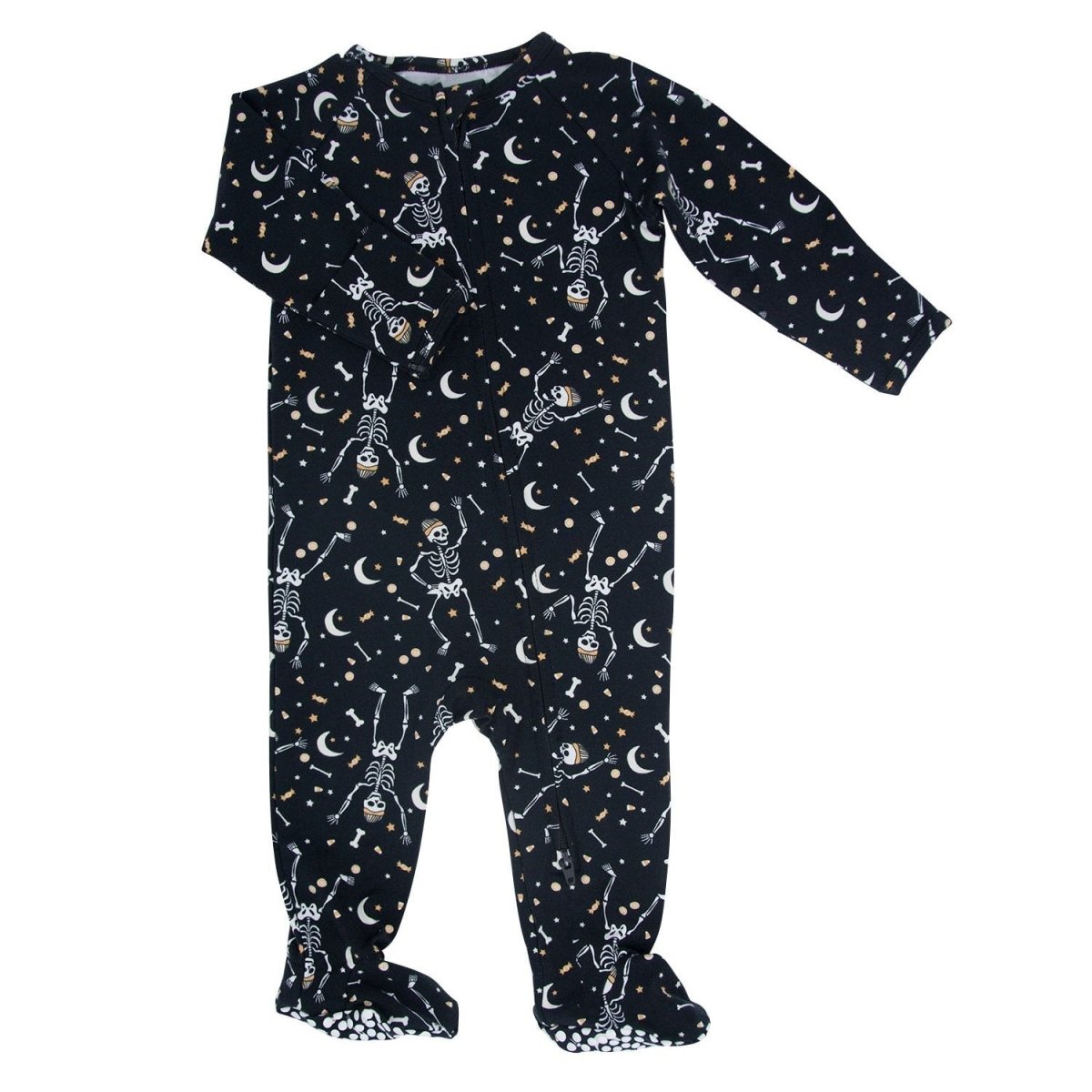 Sweet Bamboo Zipper Footie Bag O' Bones - 