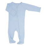 Sweet Bamboo Zipper Footie Bashful Blue Rib - 