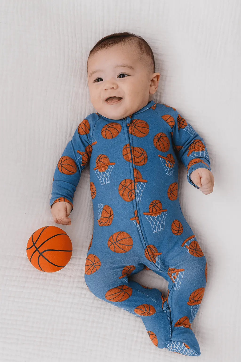 Sweet Bamboo Zipper Footie Basketball - 
