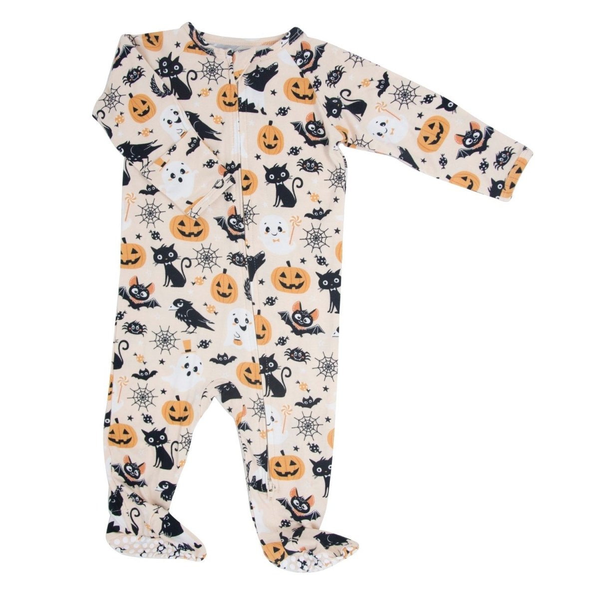 Sweet Bamboo Zipper Footie Bats and Cats - 