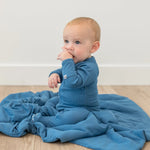 Sweet Bamboo Zipper Footie Captain Blue - 