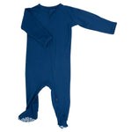 Sweet Bamboo Zipper Footie Classic Navy - 