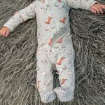 Sweet Bamboo Bulls Boots Lasso Western Zipper Footie with Silicone Grips for Babies - Apparel & Accessories > Clothing > Baby & Toddler Clothing > Baby & Toddler Sleepwear Footies