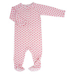 Sweet Bamboo Cozy Pink Hearts Zipper Footie with Two Way Zipper for Stylish Babies - Apparel & Accessories > Clothing > Baby & Toddler Clothing > Baby & Toddler Sleepwear Footies