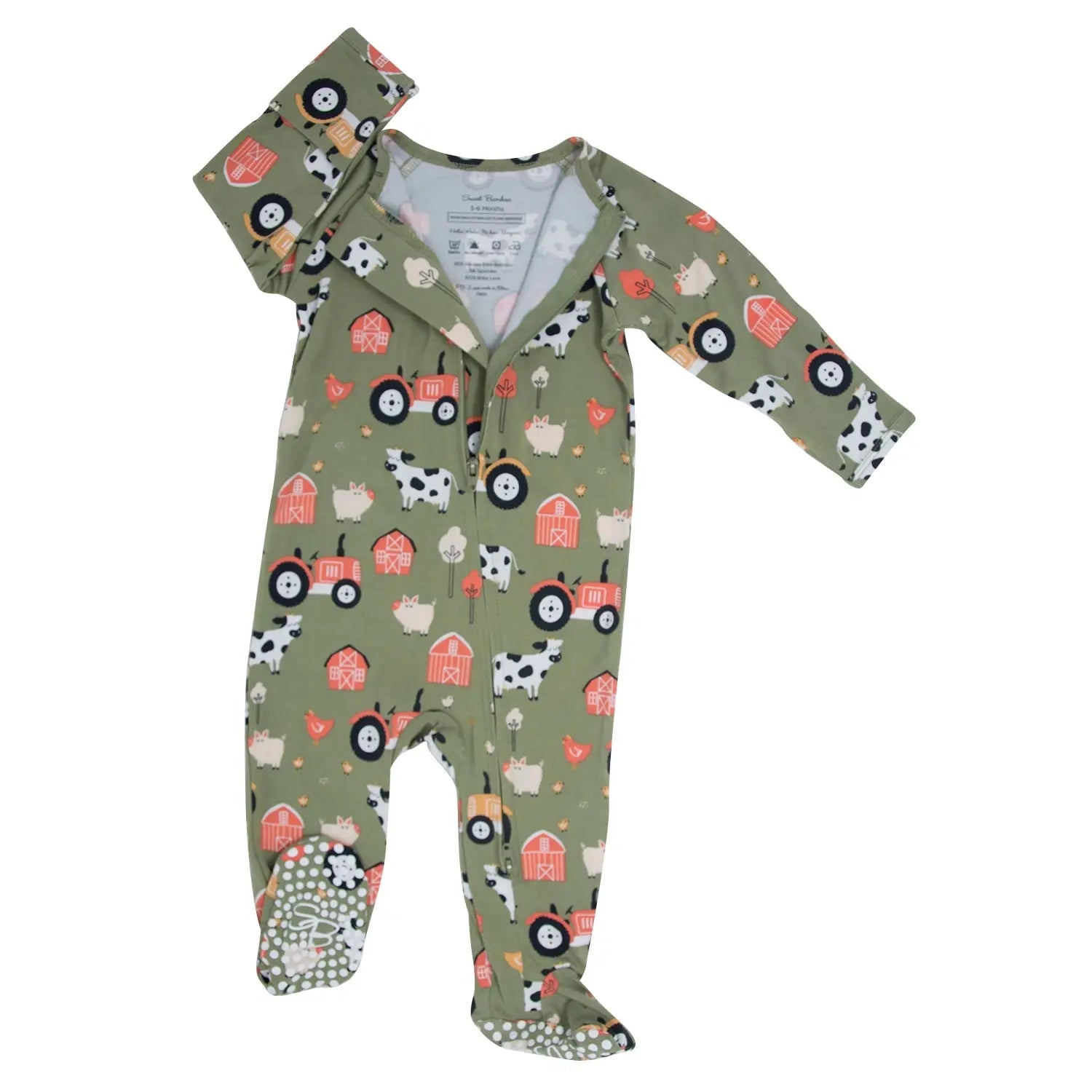 Sweet Bamboo Luxurious Zipper Footie with Two Way Zipper for Comfortable Babies - Apparel & Accessories > Clothing > Baby & Toddler Clothing > Baby & Toddler Sleepwear Footies