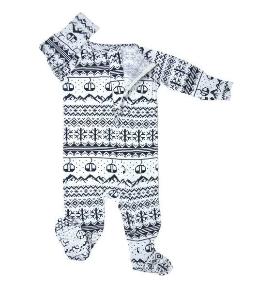 Zipper Footie With Two Way Zipper And Fold Over Cuffs For Easy Changing Sweet Bamboo