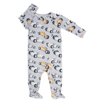 Sweet Bamboo Vintage Racecars Baby Zipper Footie with Silicone Grips for Infants - Apparel & Accessories > Clothing > Baby & Toddler Clothing > Baby & Toddler Sleepwear Footies