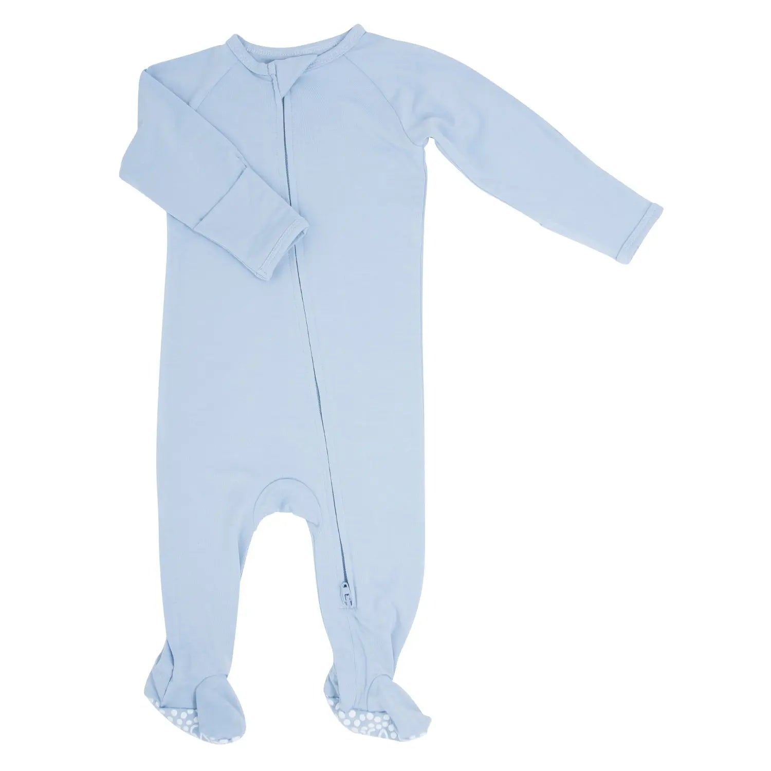 Zipper Footie with 2 Way Zipper Silicone Grips and Fold Over Handcuffs Sweet Bamboo