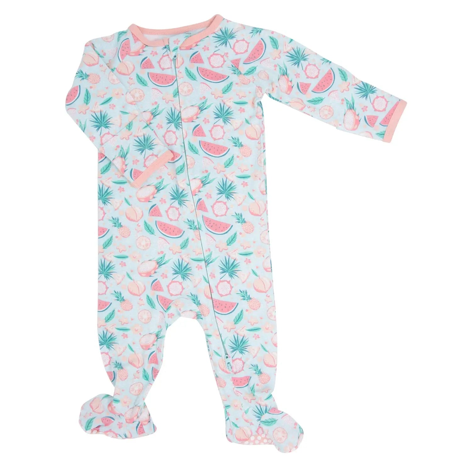 Sweet Bamboo Comfortable Baby Footie with Two Way Zipper and Silicone Grips for Easy Dressing - Footies