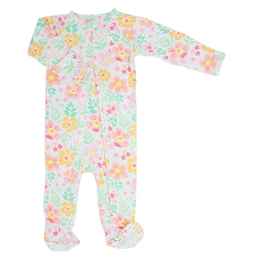 Zipper Footie With 2 Way Zipper And Fold Over Cuffs For Easy Changing Sweet Bamboo