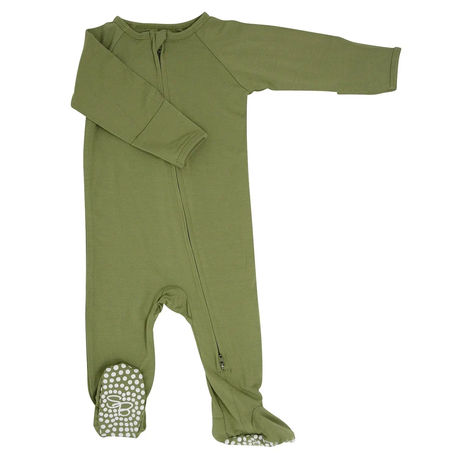 Sweet Bamboo Zippity Do Da Zipper Footie with Silicone Grips for Baby Comfort - Apparel & Accessories > Clothing > Sleepwear & Loungewear > Pajamas Footies