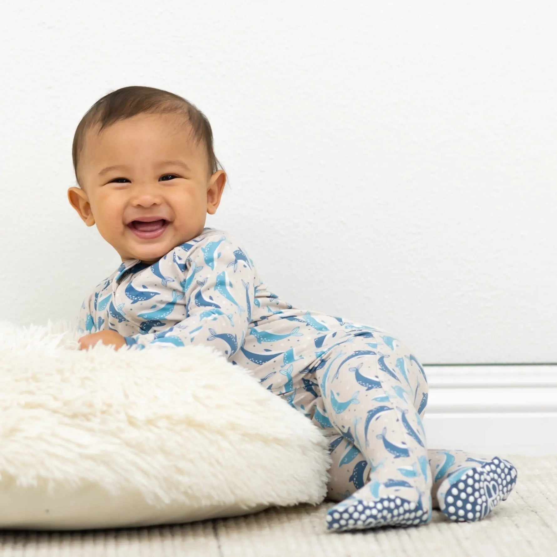 Sweet Bamboo Luxury Baby Zipper Footie with 2 Way Zip and Silicone Grips for Comfortable Sleep - Apparel & Accessories > Clothing > Baby & Toddler Clothing > Baby & Toddler Sleepwear Footies