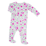 Sweet Bamboo Sweet Purple Flowers Zipper Footie with Two Way Zip for Baby Comfort - Apparel & Accessories > Clothing > Sleepwear & Loungewear Footies