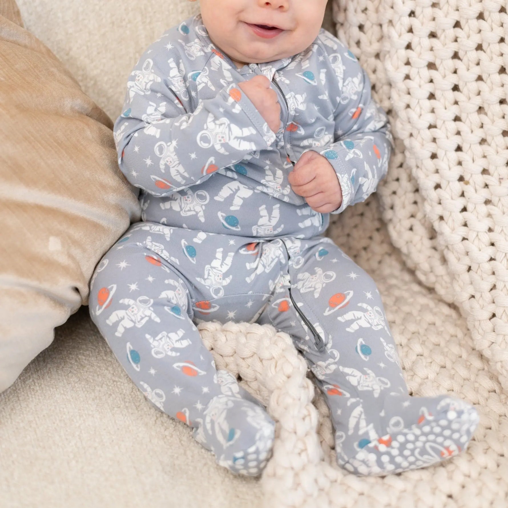 Sweet Bamboo Cozy Baby Zipper Footie with Two Way Zipper for Easy Diaper Changes - Footies
