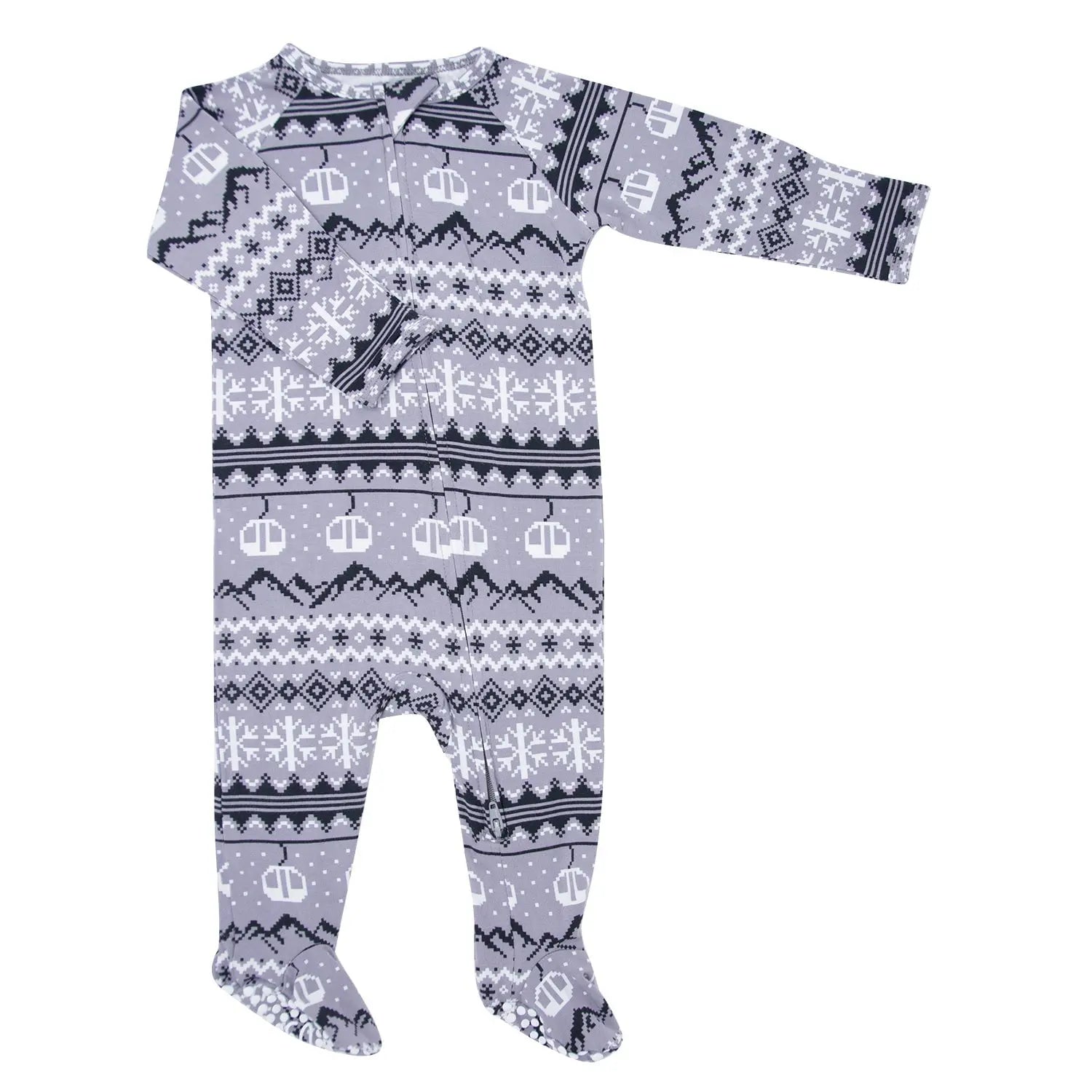 Zipper Footie with 2 Way Zip and Silicone Grips for Easy Changing Sweet Bamboo